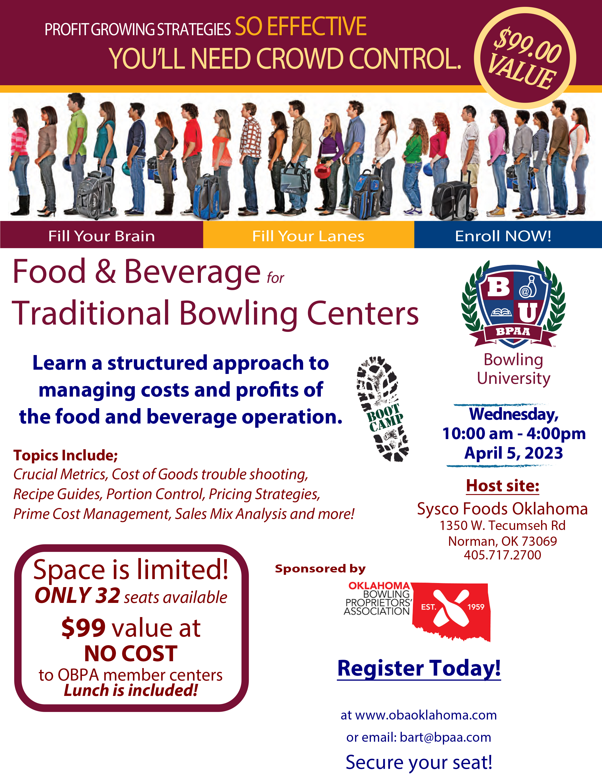 Food and Beverage Bootcamp Flyer